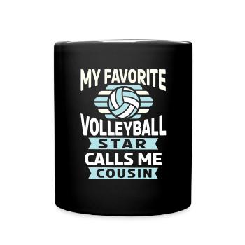 Volley-ball Volleyeurs Terrain de volley-ball - Mug uni - noir - Devant