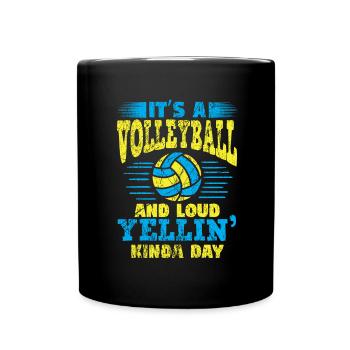 Volley-ball Volleyeurs Terrain de volley-ball - Mug uni - noir - Devant
