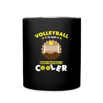 Volley-ball Volleyeurs Terrain de volley-ball - Mug uni - noir - Devant