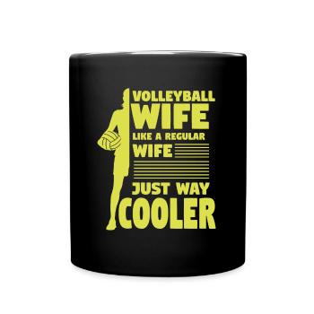 Volley-ball Volleyeurs Terrain de volley-ball - Mug uni - noir - Devant