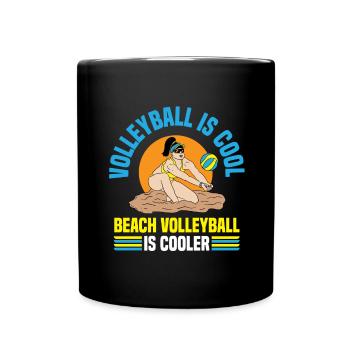 Volley-ball Volleyeurs Terrain de volley-ball - Mug uni - noir - Devant