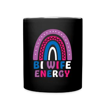 Bi Wife Energie Gay Pride Lesbisch LGBT Regenbogen - Tasse einfarbig - Schwarz - Vorne
