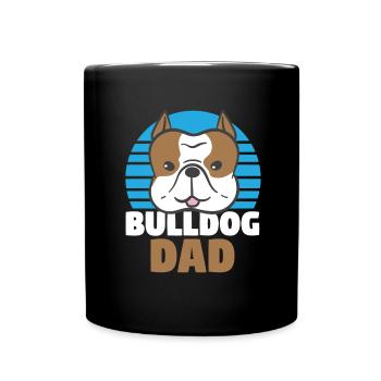Chien Bulldog Bulldog Papa Propriétaire Propriétaire De Chien - Mug uni - noir - Devant