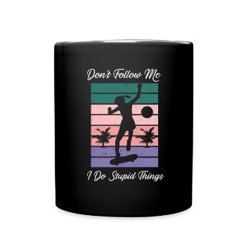 Skateboard Skateboardfahrer Skaten - Tasse einfarbig - Schwarz - Vorne