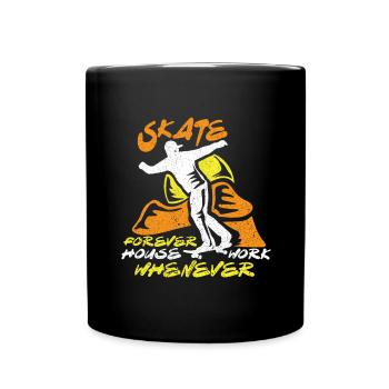 Skateboard Skateboardfahrer Skaten - Tasse einfarbig - Schwarz - Vorne
