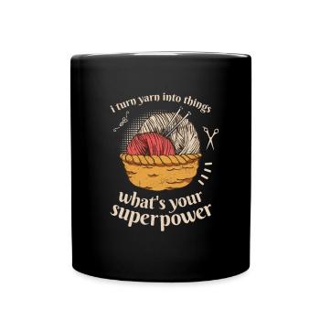 Je transforme le fil en choses à tricoter - Mug uni - noir - Devant