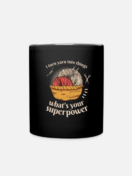 I Turn Yarn Into Things Knitting - Tasse einfarbig - Schwarz