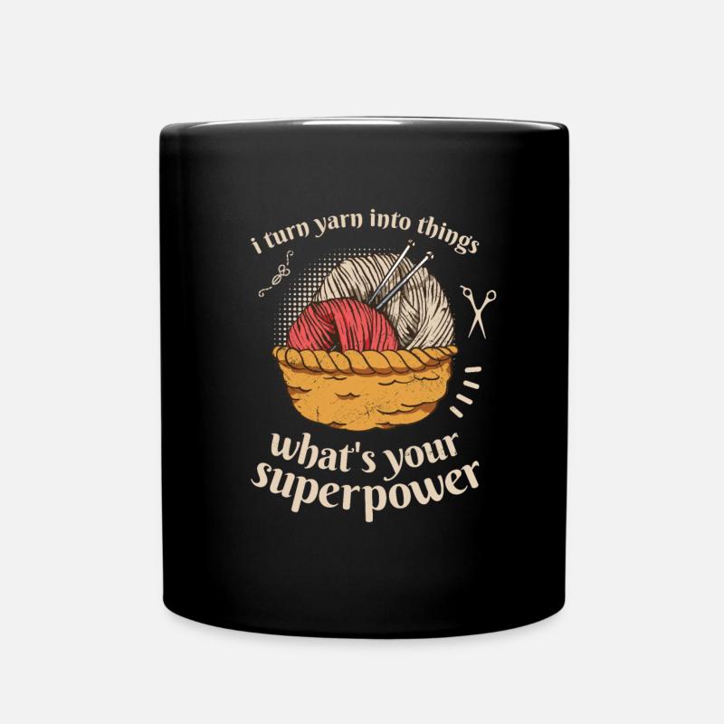 I Turn Yarn Into Things Knitting - Tasse einfarbig - Schwarz