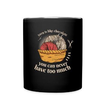 Le fil est comme le tricot au chocolat - Mug uni - noir - Devant
