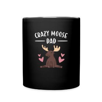 Elk Crazy Moose Dad Moose - Full Colour Mug - black - Front
