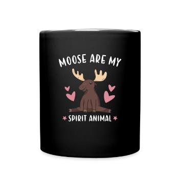 Elk Moose Are My Spirit Animal Moose - Mug uni - noir - Devant