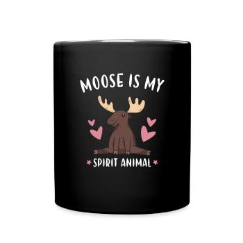Elk Moose Is My Spirit Animal Moose - Full Colour Mug - black - Front