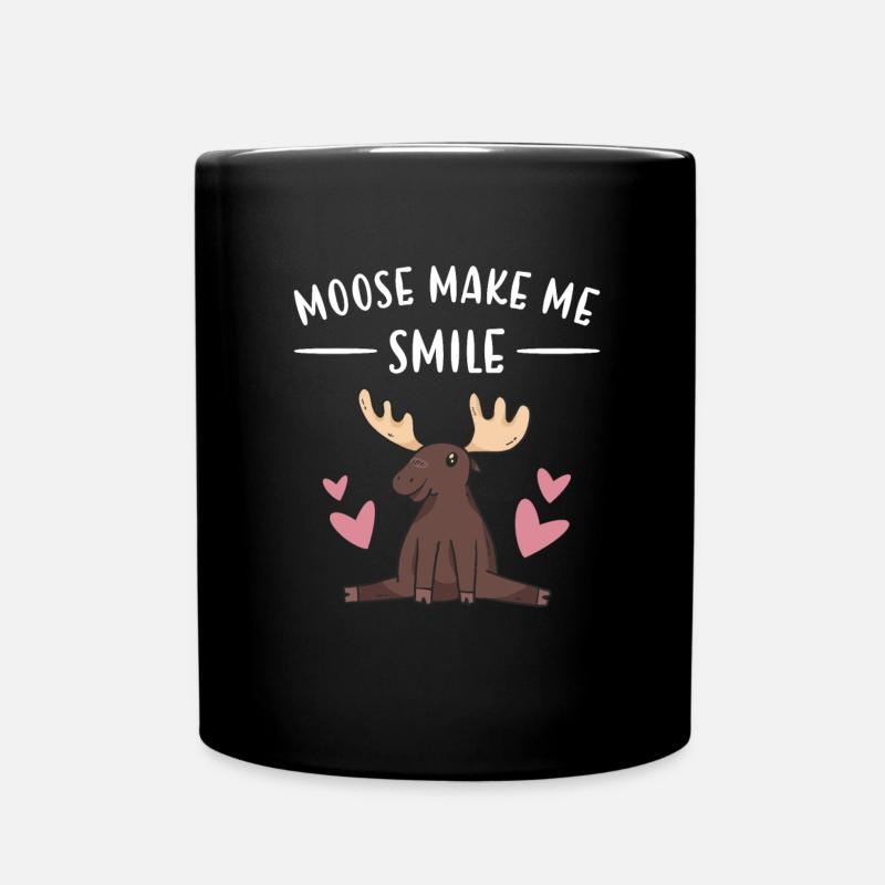 Elk Moose me fait sourire - Mug uni - noir