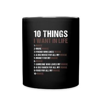 Elk 5 choses que je veux dans la vie Orignal - Mug uni - noir - Devant