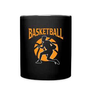Basketball basketball player hoop throwing sports - Full Colour Mug - black - Front