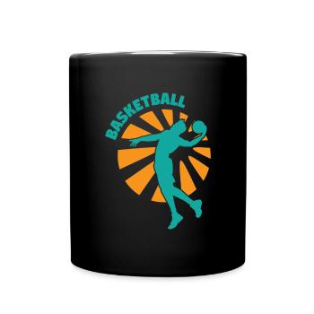 Basketball basketball player hoop throwing sports - Full Colour Mug - black - Front