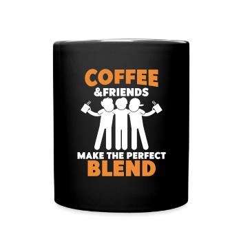 Kaffee Freunde Kaffeetrinker Kaffee trinken - Tasse einfarbig - Schwarz - Vorne