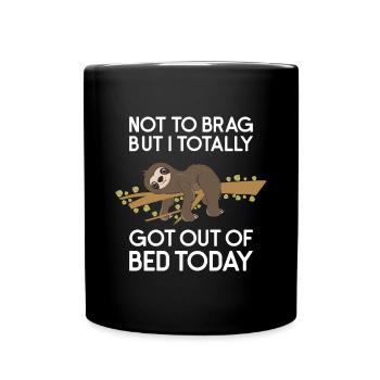 Sloth Lazy Cute Sloth Gift - Full Colour Mug - black - Front