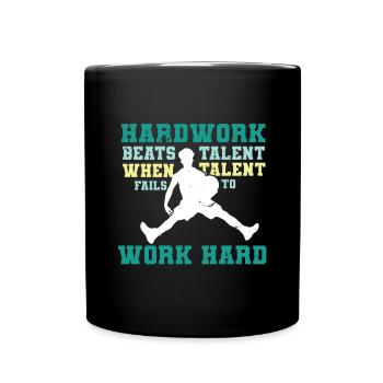Basketball Basketballspieler Korb werfen Sport - Tasse einfarbig - Schwarz - Vorne