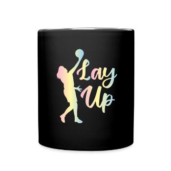 Basketball basketball player hoop throwing sports - Full Colour Mug - black - Front