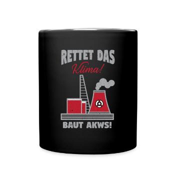 Atomkraftwerk AKW Atomkraft Nuclear Klimawandel - Tasse einfarbig - Schwarz - Vorne