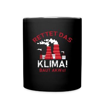Atomkraftwerk AKW Atomkraft Nuclear Klimawandel - Tasse einfarbig - Schwarz - Vorne