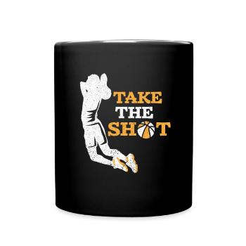Basketball basketball player hoop throwing sports - Full Colour Mug - black - Front