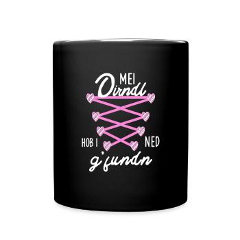 Damen Dirndl Ersatz Trachten Ersatz Bluse Kirmes - Tasse einfarbig - Schwarz - Vorne