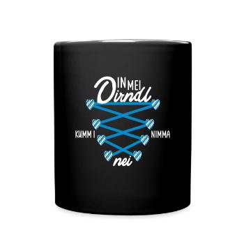 Damen Dirndl Ersatz Trachten Ersatz Bluse Kirmes - Tasse einfarbig - Schwarz - Vorne
