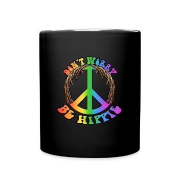 Happy go Hippie Rasta Design - Full Colour Mug - black - Front