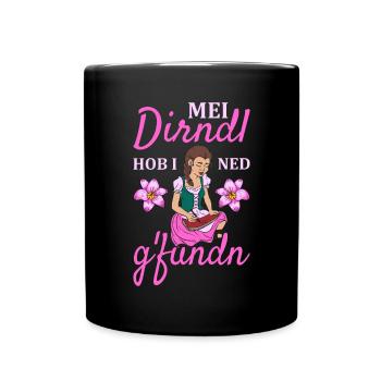Damen Dirndl Ersatz Trachten Ersatz Bluse Kirmes - Tasse einfarbig - Schwarz - Vorne