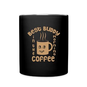 Kaffee Espresso Morgens Kaffeetrinker Americano - Tasse einfarbig - Schwarz - Vorne