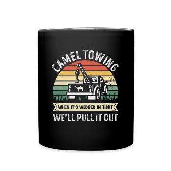 Drôle de camel remorquage rétro cadeau de Noël - Mug uni - noir - Devant