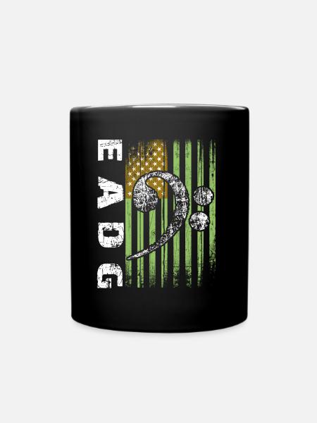 Notes de basse EADG avec drapeau américain - Mug uni - noir