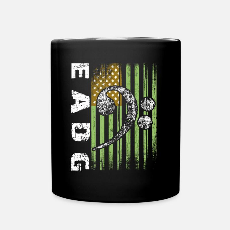 Notes de basse EADG avec drapeau américain - Mug uni - noir