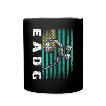 EADG bass notes with American flag - Full Colour Mug - black - Front
