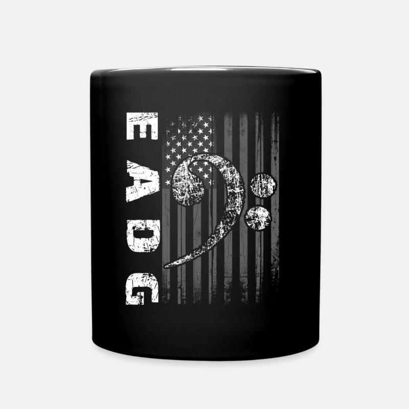 EADG Bassnoten mit amerikanischer Flagge - Tasse einfarbig - Schwarz