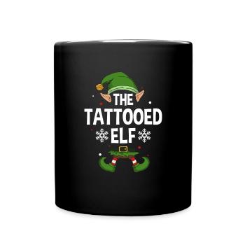 Elfe de cadeau de Noël de famille assorti de groupe - Mug uni - noir - Devant