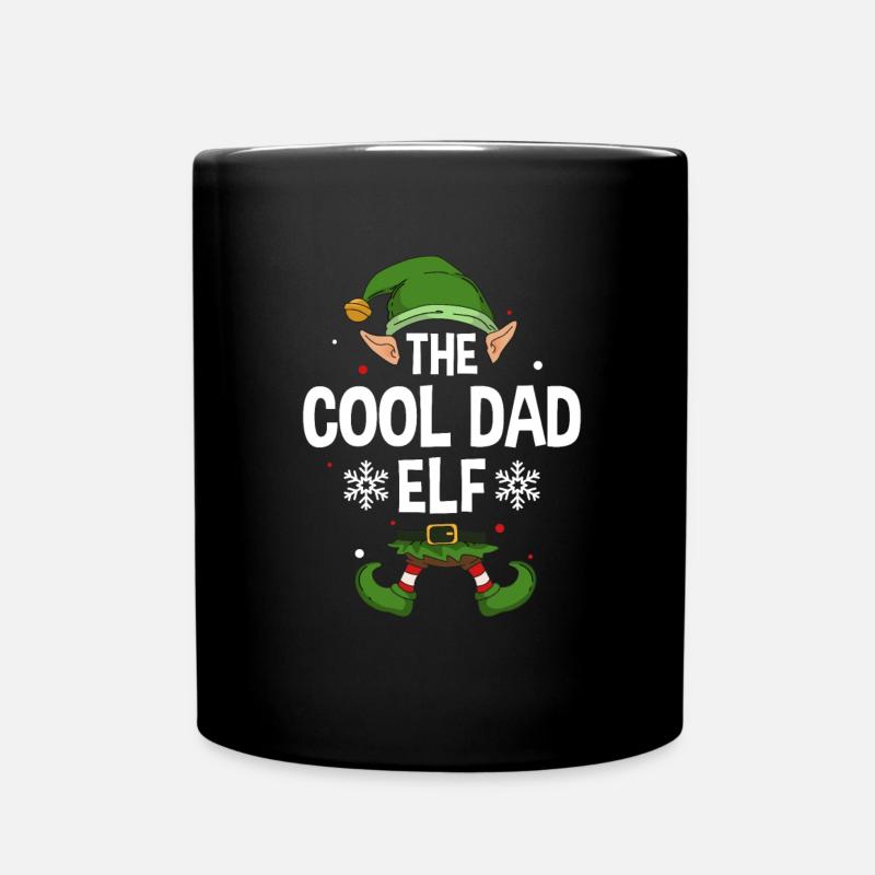Group Matching Family Christmas Gift Elf - Full Colour Mug - black