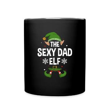 Elfe de cadeau de Noël de famille assorti de groupe - Mug uni - noir - Devant