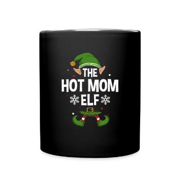 Elfe de cadeau de Noël de famille assorti de groupe - Mug uni - noir - Devant