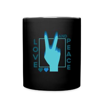 Love Peace Frieden Harmonie - Tasse einfarbig - Schwarz - Vorne