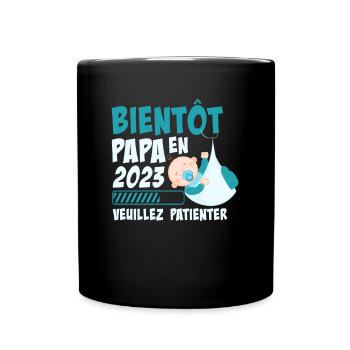 Bientôt Papa En 2023 Cadeau Annonce Grossesse - Mug uni - noir - Devant