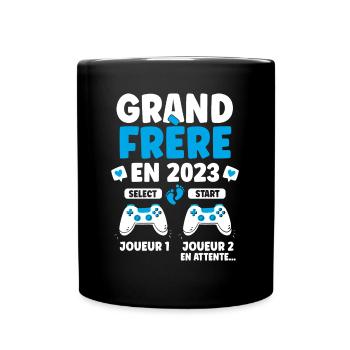 Futur Grand Frère Cadeau Annonce Grossesse 2023 - Mug uni - noir - Devant