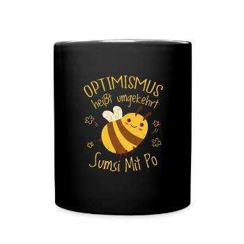 Optimismus Sumsi mit Po Biene Imker Honig - Tasse einfarbig - Schwarz - Vorne