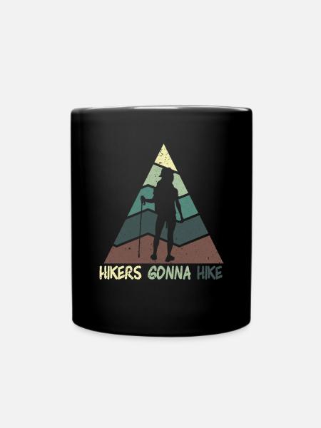 Wandern Wanderung Berg Spazieren Wanderschuhe - Tasse einfarbig - Schwarz