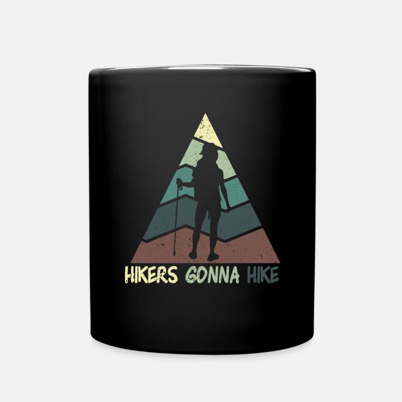 Wandern Wanderung Berg Spazieren Wanderschuhe - Tasse einfarbig - Schwarz