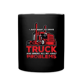 Chauffeur de camion Automobilistes Véhicules à moteur - Mug uni - noir - Devant