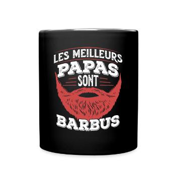 Les Meilleurs Papa Sont Barbus Cadeau Barbe Humour - Mug uni - noir - Devant