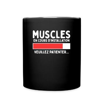 Muscles En Cours Humour Sport Cadeau Musculation - Mug uni - noir - Devant